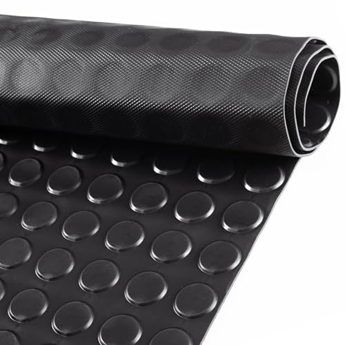 Gummimatte Noppen TPE geruchsarm Schwarz - Gummiläufer 180 x 140 cm | Geruchsarme Antirutschmatte, zuschneidbar - Bodenschutz für Werkstatt, Garage, Keller, Anhänger, Werkbank & Fitnessraum
