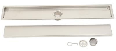 Lfhelper Linear Shower Drain, 304 Stainless Steel Floor Drain, 60L/Min Fast Drainage, Rustproof Easy-Clean Shower Channel for Bathroom Kitchen