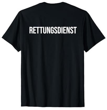 Rücken Aufdruck Hinten Schriftzug Rettungsdienst T-Shirt