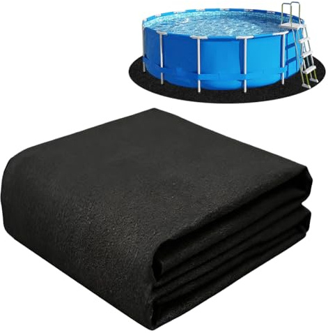 Piashow Tapis de sol rond pour piscine - Tapis de piscine - Bâche de sol prédécoupée pour piscines hors-sol et jacuzzis - Sans coutures - Robuste - Facile à poser - 460 cm