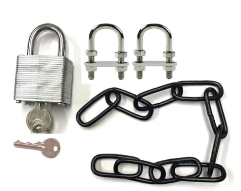 Remi Tools Ltd Wheelie Bin Lock, Wheelie Bin Lid Chain Lock System, 30mm Padlock with 2 Keys, Wheelie Bin Lock Kit to Prevent Fly Tipping, Bin Tampering & Identity Theft - Easy Install (Medium Duty)