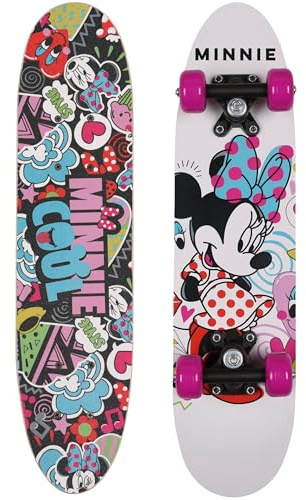 Disney Minnie Mouse Holzskateboard 61 cm, rutschfestes Deck, leicht und stabil, für 20–50 kg (Disney Minnie Mouse)