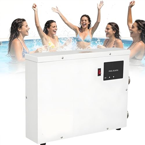 menglanchang Calentador Piscina Eléctrico Profesional,5,5kw/9kw/11kw/15kw, Calentador de Agua para Piscina Privada y Familiar, Inoxidable, Temperatura Constante, Sensor de Temperatura Integrado 15kw