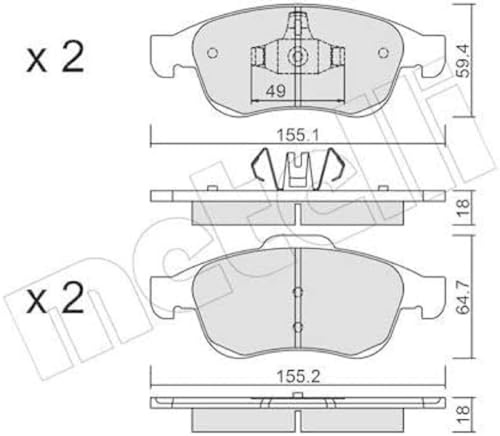 metelligroup 22-0817-0 Bremsbeläge, Made in Italy, Ersatzteile für Autos, ECE R90-zertifiziert, Kupferfrei