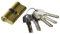 Tesa Assa Abloy, T6353030L, Cilindro de Seguridad, T60, Leva Larga, Llave - Llave, Latonado, 30 x 30 mm
