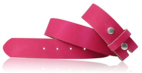 FRONHOFER Wechselgürtel 4 cm, Gürtel ohne Schnalle, Gürtel mit Druckknopf, echt Leder, 18267, Größe:Körperumfang 110 cm/Gesamtlänge 125 cm, Farbe:Pink