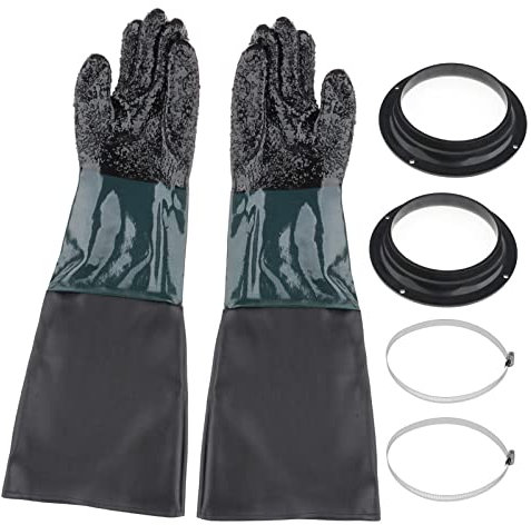 600mm Lang Sandstrahl für Sandstrahlkabine Sandstrahlenschutz Teichpflege, Handschuhhalter + Zange +