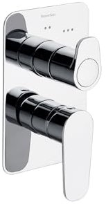 Ramon Soler - Grifo de Ducha Monomando Empotrado 3 Vías, Ahorro de Agua, Sistema S2, Cromado, Serie Alexia, Diseño Moderno y Funcional para Baño Eficiente