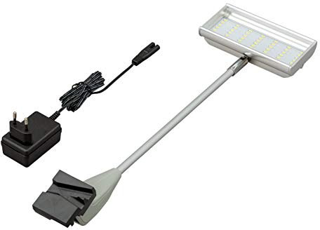LED-Spots für Messewand Pop Up Klett (2er-Set) ✓ energieeffiziente 24W LED Beleuchtung ✓ Zubehör für Faltdisplay (Grau)
