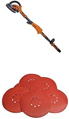 Evolution Power Tools Telescopic Dry Wall Sander with Set of 6 Sanding Discs,180 Grit