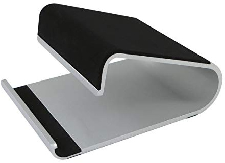 Helit H2381100 - Tablethalter „the jaw stand“, silber, 1 Stück | Für Tablets bis 600 g, Hoch- und Querformat, Anti-Rutsch-Pads für sicheren Halt