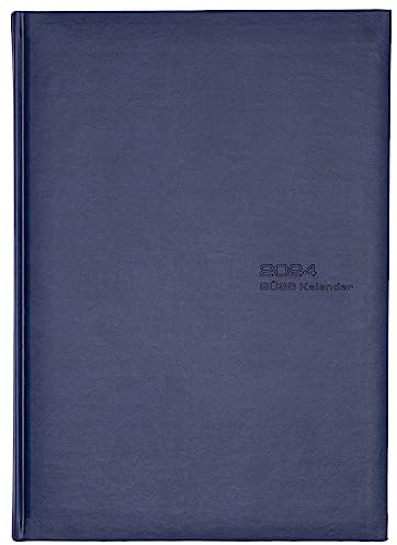 GÜSS Taschenkalender A6 1 Tag auf 1 Seite blau