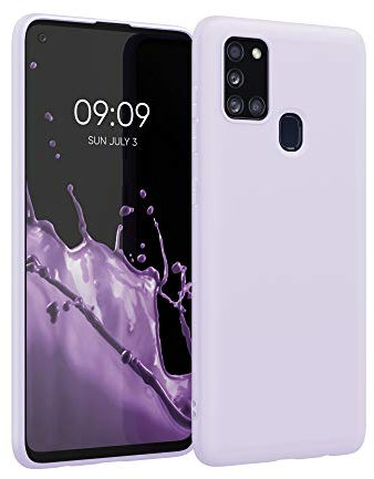 kwmobile Hülle kompatibel mit Samsung Galaxy A21s Hülle - weiches TPU Silikon Case - Cover geeignet für kabelloses Laden - Lavendel