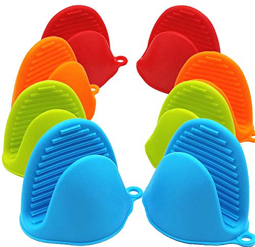 NEPAK 4 Pairs Mini Oven Gloves,Silicone Heat Insulation Oven Mitts,for Kitchen Cooking & Baking 1