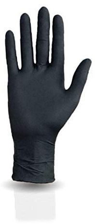 100 Stück Nitrilhandschuhe in Spender-Box - puderfrei, nicht steril, schwarz - Einweghandschuhe Einmalhandschuhe (L)