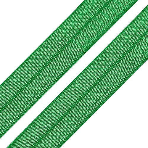 1m Einfassband 20mm hochelastisch 44% Elastan gefalzt Meterware Faltgummi Schrägband Farbwahl, Größe:20mm, Farbe:grün
