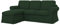 Soferia Kompatible Ersatzbezug fur EKTORP 2er-Sofa mit Recamiere, Stoff Majestic Velvet Bottle Green (FLECKENABWEISEND und WASSERABWEISEND), Grün