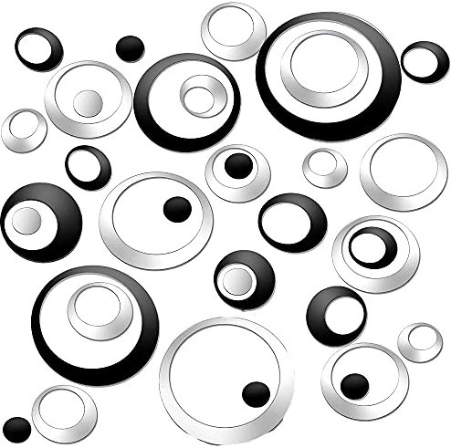3D Spiegel Wandtatto, 48Pcs Abnehmbare Acryl Spiegel, Circle Mirror Wall Stickers, Einstellung Wandaufkleber Aufkleber, Oberfläche Wandtattoos, für Schlafzimmer, Wohnzimmer, Haus Deko