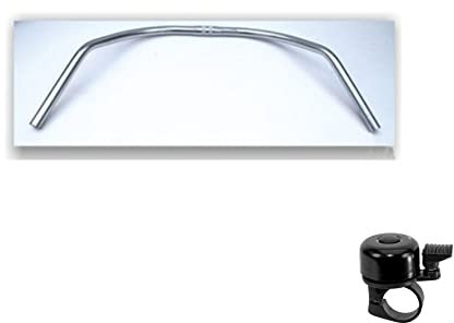 Fahrradlenker 710 mm Hollandrad Lenker Stahl Silber inkl. Fahrradglocke