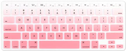 Boaulee Gradient Pink Silicone Keyboard Skin for MacBook Air 13 inch A1466 A1369 2010-2017 and Compatible with MacBook Pro 13/15 inch (with/Without Retina Display,2015 or Older Version)