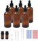 Reyshin 100ml Glass Dropper Bottles, 6 Pack Amber Glass Bottle with Dropper Pipettes Refillable Sample Dropper Bottle for Essential Oil Massage Aromatherapy Eye Drops (100ml amber)
