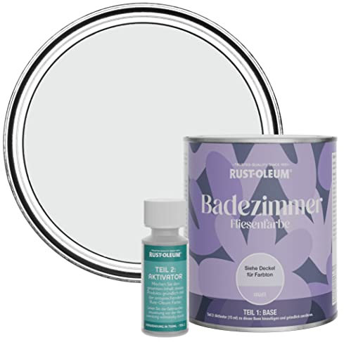Rust-Oleum Grey Water-Resistant Bathroom Tile Paint in Matt Finish - Monaco Mist 750ml