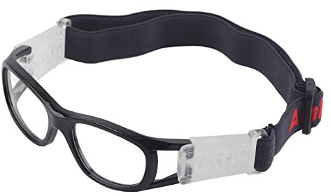 SPYMINNPOO Occhiali Sportivi per Bambini, Occhiali Sportivi per Bambini per Adolescenti Occhiali da Basket Regolabili per Ciclismo da Calcio per Sport all'Aria Aperta (Nero)