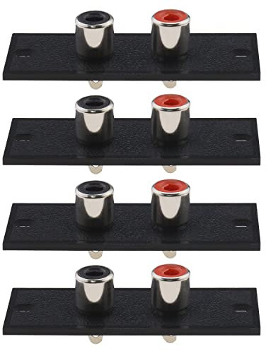 ECSiNG 4pcs RCA Connecteur 2 Voies RCA Terminal Panneau Mural Plaque Entrée Phono Châssis Prise AV Audio Connecteur Maison Audio Accessoires