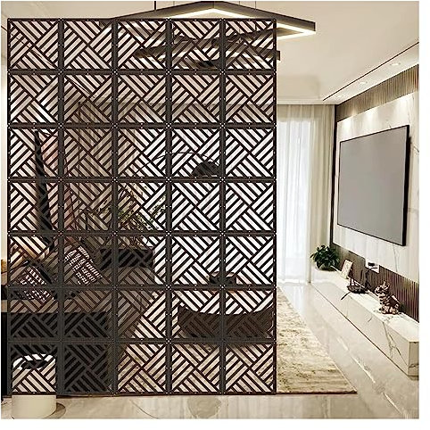 Raumteiler hängend Raumtrenner Hängender Raumteiler, DIY-Raumteiler, Sichtschutzpaneele für Wohnzimmer, Schlafzimmer, Küche, Büro, Restaurant, Heimdekoration, schwarzes Paneel mit allem Zubehör ( Colo