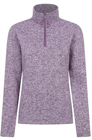 Mountain Warehouse Idris Womens Half-Zip Fleece - Lightweight, Soft, Warm & Cosy Anti-Pill Top - Best for Spring Summer, Camping, Outdoors, Travelling & Hiking Burgundy 18