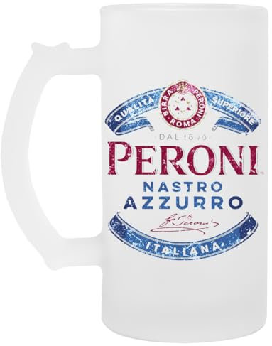 Peroni Nastro Azzurro - Italy Tazza Di Boccale Di Birra In Vetro Glass Beer Mug Cup