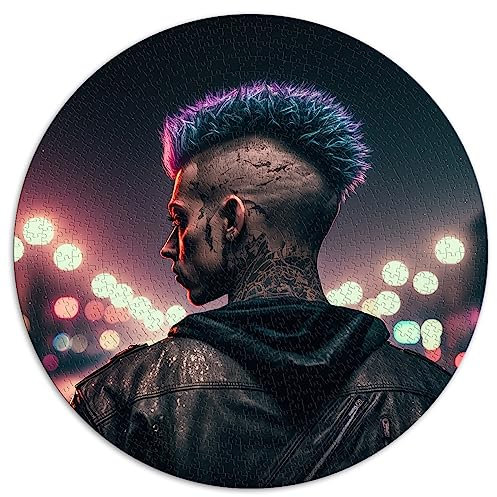 Rock and Roll Art Jigsaw Puzzles for Adults 1000 Circular Jigsaw Puzzles Recycled Cardboard 67.5x67.5cm