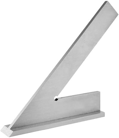 45 Degree Angle Ruler, High Accuracy Carbon Steel 45 Degree Angle Ruler with Seat, Hand Measuring Tool for Engineer Carpenter (150x100mm)