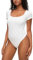 COMFREE Body Damen Bodysuit Elegant Kurzarm Top Eckiger Ausschnitt Damenbody Sommer Oberteil T-shirts Bodys Weiß M