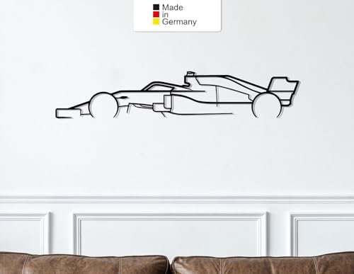 Formula One F1 Classic, Metall Wandbild, Wanddeko, Auto Silhouette (Größe: 49 cm (19))