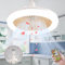 Lampadario Con Ventilatore da Soffitto, E27 Plafoniera Con Luce e Telecomando, Ventola Soffitto (Giallo)