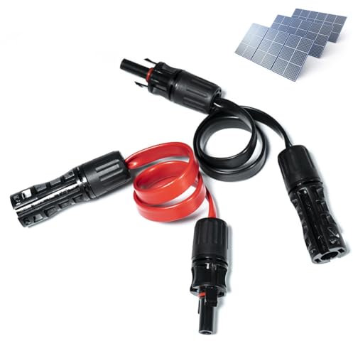 Zinueen Flaches Solarkabel mit Fensterdurchführung Stromkabel,Solarkabel Verlängerung,Solar Kabel Inklusive Stecker und Kupplung - Für Photovoltaikmodule geeignet - 2 Stück