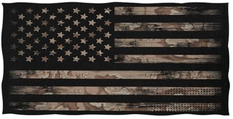 Mnsruu Strandtuch für Damen und Herren, amerikanische USA-Flagge mit Wüstentarnung, Strandtuch, extra groß, Strandzubehör für Schwimmen, Pool, Camping, Yoga, Fitnessstudio, Sport