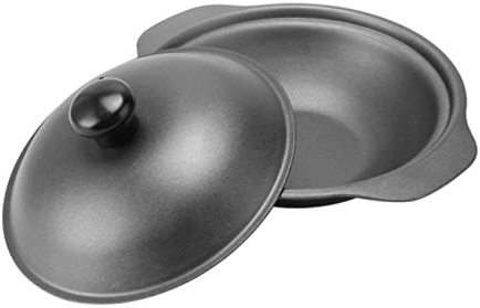 COLLBATH Cast Iron Small Pot Lid 20cm Heat-resistant Iron Pot for Claypot Rice and Braised Chicken Home Cooking Small Casserole