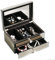 Schmuckschatulle, luxuriöse Schmuckschatulle aus verspiegeltem Diamantglas, Aufbewahrungsbox für Schmuck im europäischen Stil, gepunkteter Griff, interessanter Schmuck-Organizer (eine Doppelschicht)