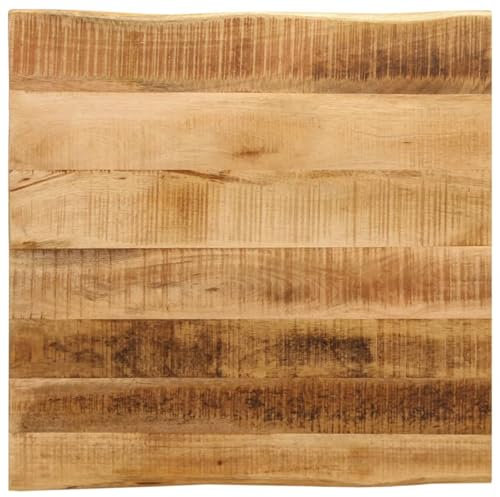 ZEYUAN Tischplatte mit Baumkante 60x60x2,5 cm Raues Massives Mangoholz, Arbeitsplatte, Holzplatte, Schreibtischplatte, Waschtischplatte, Küchenarbeitsplatte - 370666