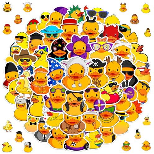 Süße Kleine Ente Aufkleber, 2 x 50 Stücke Gelbe Ente Aufkleber, Ente Sticker Set, Sticker Kinder Kleine Gelbe Ente, Vinyl Aufkleber für Scrapbook, Skateboard, Laptop, Gepäck, Auto, Fahrrad