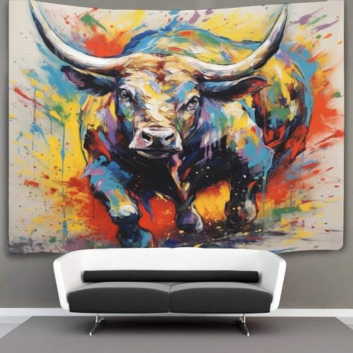 GAOYUCHUN 3D Druck Yak Wandteppiche Poster Ornament Wandbehang Wandteppich Raumteiler Vorhang Für Wohnzimmer Schlafzimmer Wohnheim Dekor Tapisserie 70cmx100cm