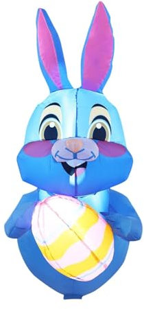 Amagogo Aufblasbarer Osterhase, 1 m, zum Aufblasen der Hofdekoration für den Garten