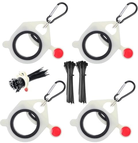 PSFXBM 4 PCS Cable Tie Holder, Zip Tie Organiser with 40 Zip Ties, Fits Most Zip Ties, Outdoor, Plastic, White, Black, Zip, Holder