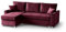 BEAUTY SOFA Teramo Ecksofa mit Schlaffunktion, Burgundy, Universale Ottomane, Bettkasten, 235 cm breit, 150 cm tief, 89 cm hoch, Liegefläche 120x198 cm