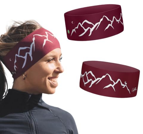 Bergwelten Outdoor Stirnband: Atmungsaktiv & rutschfest | Ideal für Sport, Outdoor & Abenteuer (Burgund)