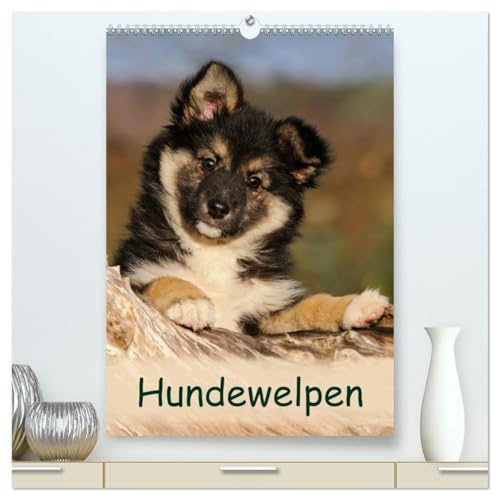 Hundewelpen (hochwertiger Premium Wandkalender 2026 DIN A2 hoch), Kunstdruck in Hochglanz: Niedliche Welpen zum Liebhaben (CALVENDO Tiere)