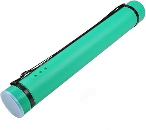 DEWEL Teleskop Posterrolle A0, Transportrolle Zeichenrolle, 63–107cm, Köcher für Bilder Poster und Flipchart Papier, Länge und Tragegurt verstellbar Kunststoff Zeichnungen 1 Stück (Grün)