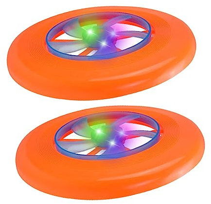 Sosoport 2 Stück Luminöses UFO - im Freien Untertasse Kinderspielzeug Outdoor -Discs Interaktives für